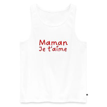 Maman je t aime - Débardeur bio Premium Homme - blanc - Devant - Michal (187cm)
