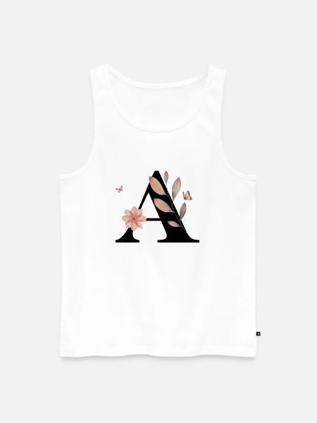 Wildblumen-Buchstaben-Aquarelle - Männer Premium Bio Tank Top - Weiß