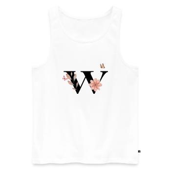 Letter w Wildflowers Watercolors - Men's Premium Organic Tank Top - white - Front - AI Model Male 178 light (178cm)