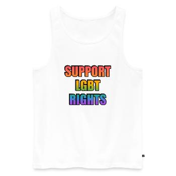 Support LGBT Right rainbow - Men's Premium Organic Tank Top - white - Front - Michal (187cm)