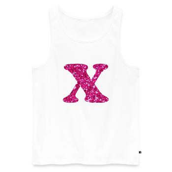 Glitter Pink x Letter x - Men's Premium Organic Tank Top - white - Front - AI Model Male 178 light (178cm)