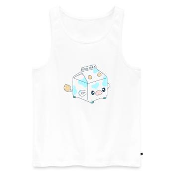 Laiterie de vache mignonne adorable vache à lait bleu - Débardeur bio Premium Homme - blanc - Devant - AI Model Male 178 light (178cm)