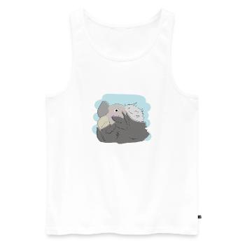 Illustriertes Design mit Geier - Männer Premium Bio Tank Top - Weiß - Vorne - AI Model Male 178 light (178cm)