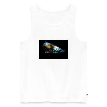 Graffiti Requin by Blach® - Men's Premium Organic Tank Top - white - Front - AI Model Male 178 light (178cm)