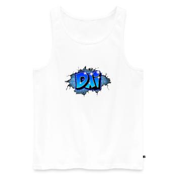 Graffiti DAI Fissures briques bleues - Débardeur bio Premium Homme - blanc - Devant - Michal (187cm)