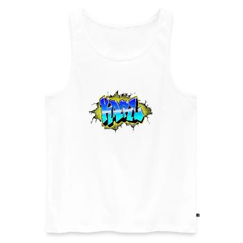 Graffiti KARL Wall Crack Brick Yellow - Men's Premium Organic Tank Top - white - Front - AI Model Male 178 light (178cm)