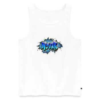 Graffiti NOVAK Printable Name - Men's Premium Organic Tank Top - white - Front - AI Model Male 178 light (178cm)