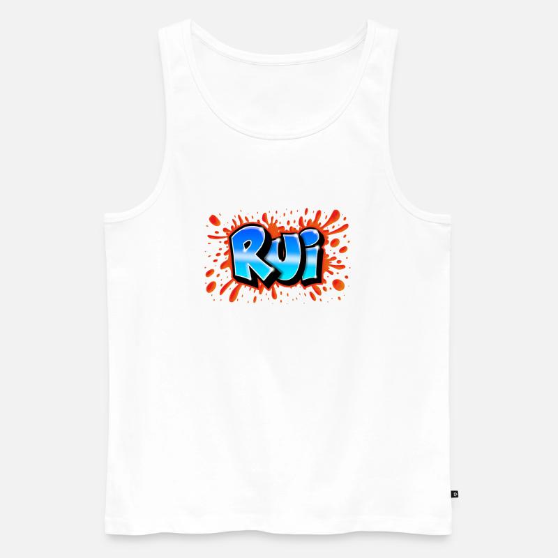 Rot Rui+splash Name Graffiti - Männer Premium Bio Tank Top - Weiß