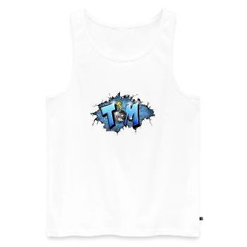 TOM GRAFFITI NAME By Max le Tagueur french streeta - Men's Premium Organic Tank Top - white - Front - AI Model Male 178 light (178cm)