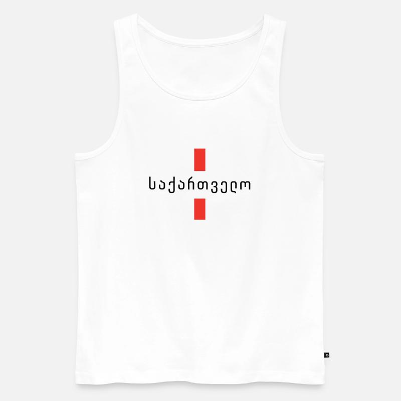 საქართველო შავი - Männer Premium Bio Tank Top - Weiß