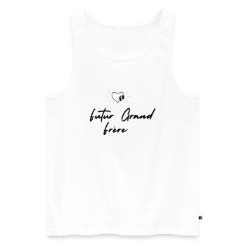 Futur grand frère - annonce futur grand frère - Débardeur bio Premium Homme - blanc - Devant - Michal (187cm)