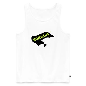 borkum insel - Männer Premium Bio Tank Top - Weiß - Vorne - AI Model Male 178 light (178cm)