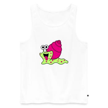 Snail Funny - Men's Premium Organic Tank Top - white - Front - Michal (187cm)