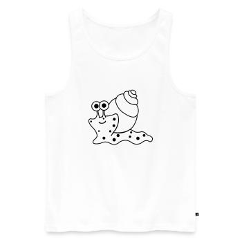 Snail Funny - Men's Premium Organic Tank Top - white - Front - Michal (187cm)