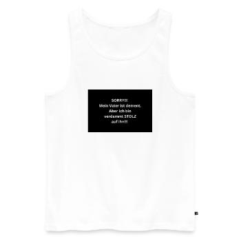 SORRY My father has dementia - Men's Premium Organic Tank Top - white - Front - Michal (187cm)