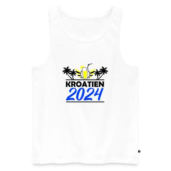 kroatien 2024 - Männer Premium Bio Tank Top - Weiß - Vorne - Michal (187cm)