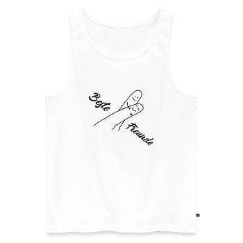 beste freunde - Männer Premium Bio Tank Top - Weiß - Vorne - AI Model Male 178 light (178cm)
