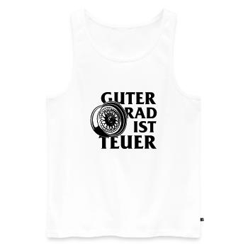 Guter Rad ist teuer - Männer Premium Bio Tank Top - Weiß - Vorne - AI Model Male 178 light (178cm)