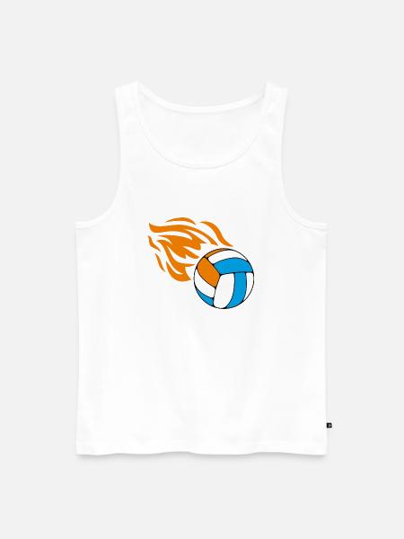 Flying flaming volleyball - Men's Premium Organic Tank Top - white