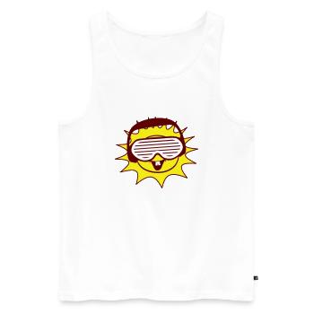 Party Sun Summer Fun Face Cool Music Club - Men's Premium Organic Tank Top - white - Front - Michal (187cm)