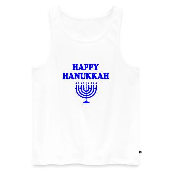 happy hanukkah - Débardeur bio Premium Homme - blanc - Devant - Michal (187cm)