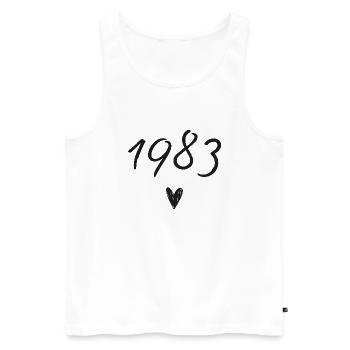 1983 coeur anniversaire - Débardeur bio Premium Homme - blanc - Devant - Michal (187cm)