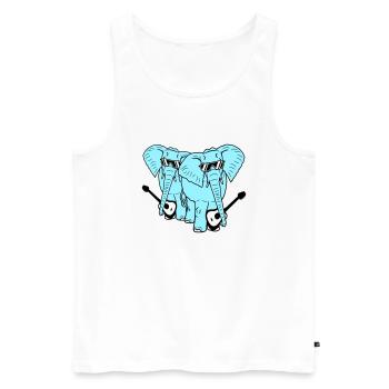 2 Guitars Elephant Sweet Two Friends Band Team - Men's Premium Organic Tank Top - white - Front - Michal (187cm)