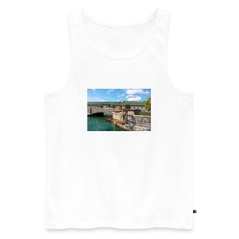 Industriedenkmal Kraftwerk Niagarafälle - Männer Premium Bio Tank Top - Weiß - Vorne - AI Model Male 178 light (178cm)