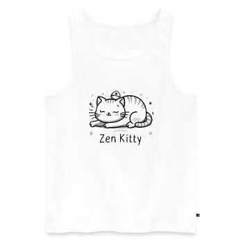 Minou zen - Débardeur bio Premium Homme - blanc - Devant - Michal (187cm)