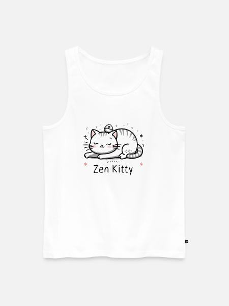 Zen kitty - Men's Premium Organic Tank Top - white