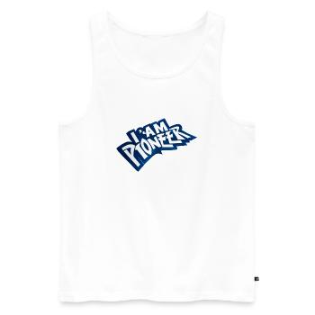 Ich bin ein Pionier - Männer Premium Bio Tank Top - Weiß - Vorne - AI Model Male 178 light (178cm)