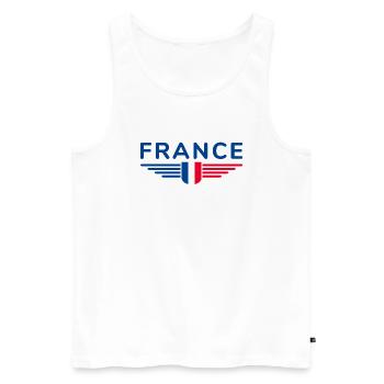 I Love France Elegance Style Design Outfits - Men's Premium Organic Tank Top - white - Front - Michal (187cm)