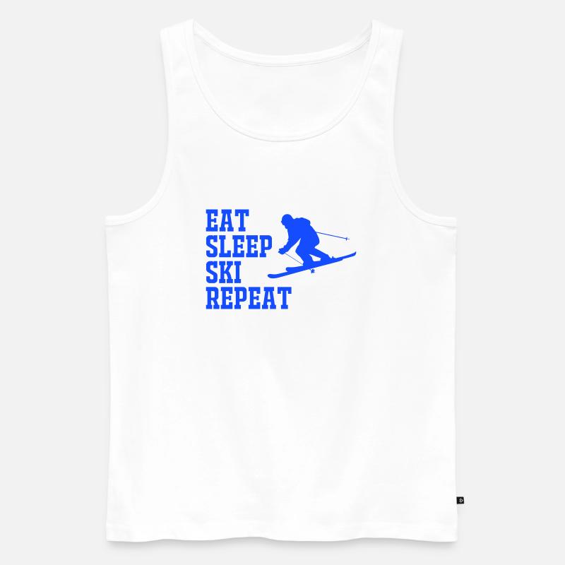 SKI EAT SLEEP REPEAT - Männer Premium Bio Tank Top - Weiß