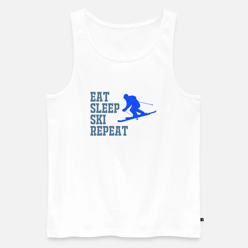SKI EAT SLEEP REPEAT - Männer Premium Bio Tank Top - Weiß