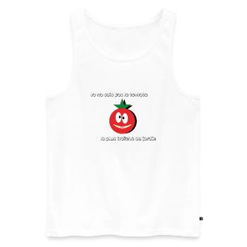 🍅 Pas la Tomate la Plus Fraîche du Jardin ! 🍅 - Débardeur bio Premium Homme - blanc - Devant - Michal (187cm)