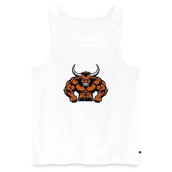 Bande dessinée Muscles Taureau - Débardeur bio Premium Homme - blanc - Devant - Michal (187cm)