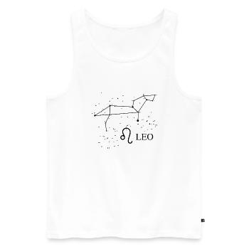Constellation Leo with Zodiac sign - Männer Premium Bio Tank Top - Weiß - Vorne - AI Model Male 178 light (178cm)