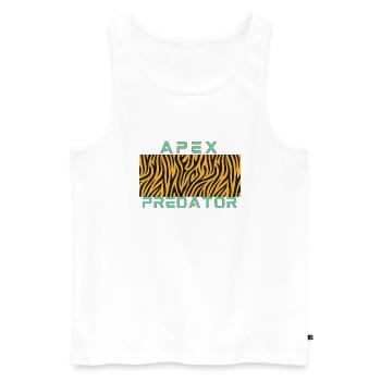 Apex Predator Bold Graphic Tee - Men's Premium Organic Tank Top - white - Front - AI Model Male 178 light (178cm)