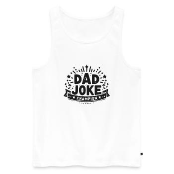 Champion de la blague de papa - Débardeur bio Premium Homme - blanc - Devant - AI Model Male 178 light (178cm)