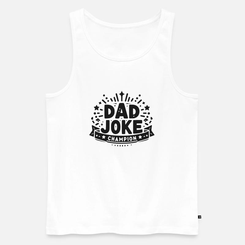 Papa Witz Champion - Männer Premium Bio Tank Top - Weiß