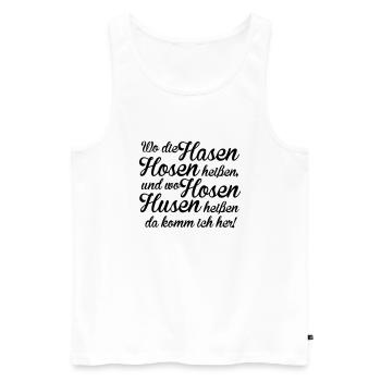 Hasen Hosen - Männer Premium Bio Tank Top - Weiß - Vorne - Michal (187cm)