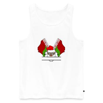 Drapeau du Père Noël Biélorussie texte bannière - Débardeur bio Premium Homme - blanc - Devant - Michal (187cm)