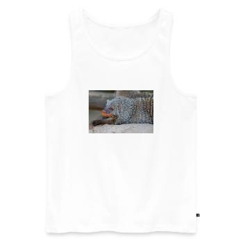 Gebänderte Manguste oder Zebramanguste Zebramanguste - Männer Premium Bio Tank Top - Weiß - Vorne - AI Model Male 178 light (178cm)