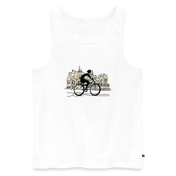 Cycliste - Débardeur bio Premium Homme - blanc - Devant - Michal (187cm)