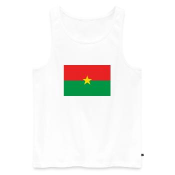 Burkina Faso - Débardeur bio Premium Homme - blanc - Devant - AI Model Male 178 light (178cm)
