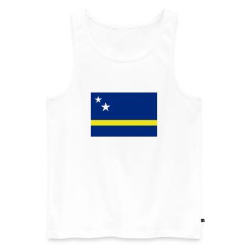 Curacao - Men's Premium Organic Tank Top - white - Front - AI Model Male 178 light (178cm)