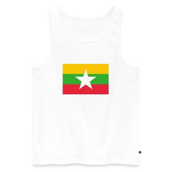 Myanmar - Débardeur bio Premium Homme - blanc - Devant - AI Model Male 178 light (178cm)