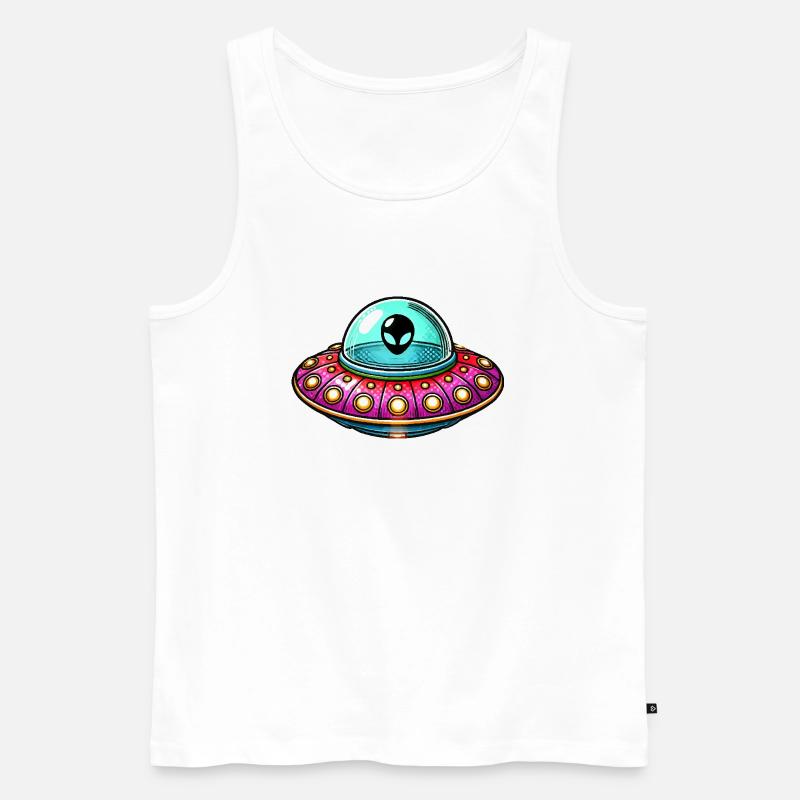 ufo comic - Männer Premium Bio Tank Top - Weiß