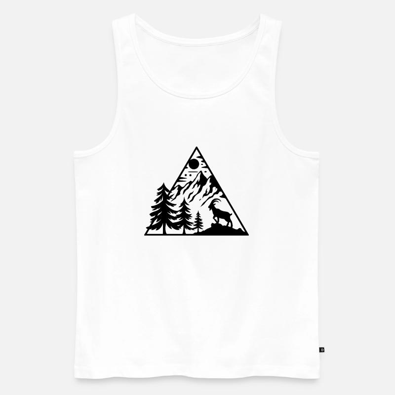 Alpen Berge Steinbock - Männer Premium Bio Tank Top - Weiß