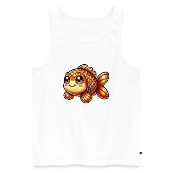 Bande dessinée Poisson Rouge - Débardeur bio Premium Homme - blanc - Devant - Michal (187cm)